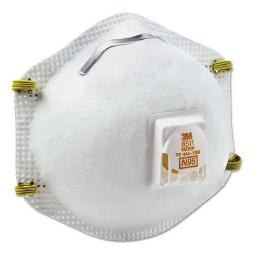 3M - Particulate Respirator w/Cool Flow Exhalation Valve, Standard Size, 10/Box