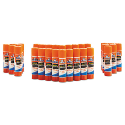 Elmer's - Washable School Glue Sticks, 0.24 oz, Applies and Dries Clear, 30/Box