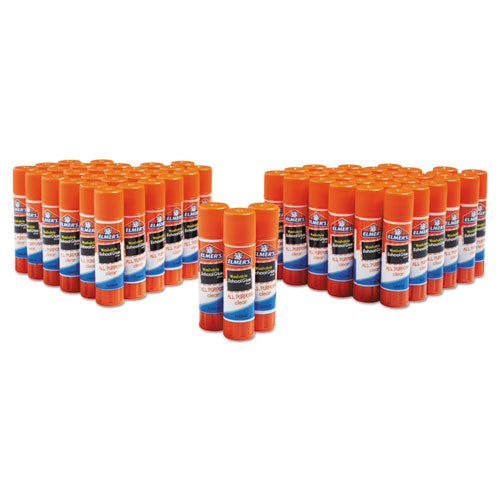 Elmer's - Washable School Glue Sticks, 0.24 oz, Applies and Dries Clear, 60/Box