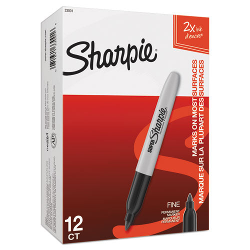 Sharpie - Super Permanent Marker, Fine Bullet Tip, Black, Dozen