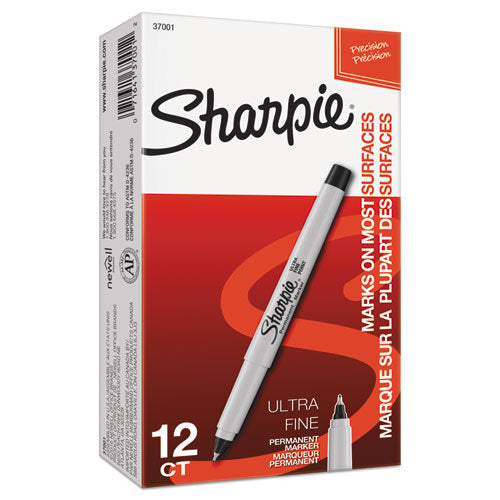 Sharpie - Ultra Fine Tip Permanent Marker, Ultra-Fine Needle Tip, Black, Dozen
