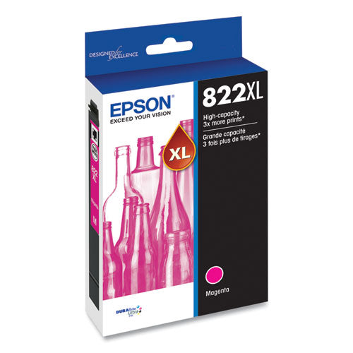 EPSON - T822XL320-S (T822XL) DURABrite Ultra High-Yield Ink, 1,100 Page-Yield, Magenta
