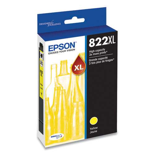 EPSON - T822XL420-S (T822XL) DURABrite Ultra High-Yield Ink, 1,100 Page-Yield, Yellow