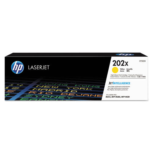 HP - HP 202X, (CF502X) High-Yield Yellow Original LaserJet Toner Cartridge