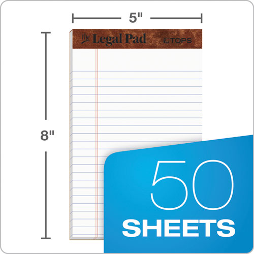 TOPS - The Legal Pad" Ruled Perforated Pads, Narrow Rule, 50 White 5 x 8 Sheets, Dozen