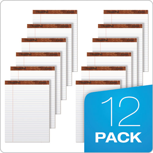 TOPS - The Legal Pad" Ruled Perforated Pads, Wide/Legal Rule, (50) White 8.5 x 11.75 Sheets, Dozen