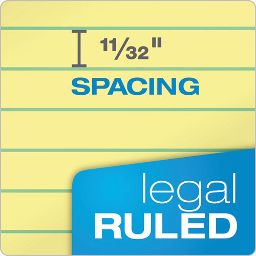 TOPS - The Legal Pad" Ruled Perforated Pads, Wide/Legal Rule, (50) Canary Yellow 8.5 x 11.75 Sheets, Dozen