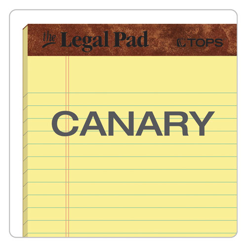 TOPS - The Legal Pad" Ruled Perforated Pads, Narrow Rule, (50) Canary-Yellow 5 x 8 Sheets, Dozen