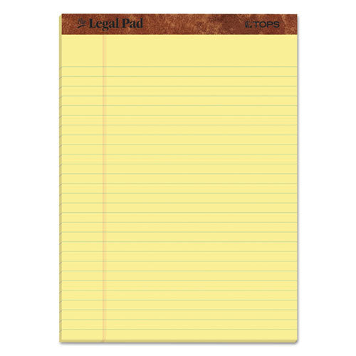 TOPS - The Legal Pad" Ruled Perforated Pads, Wide/Legal Rule, (50) Canary Yellow 8.5 x 11.75 Sheets, Dozen