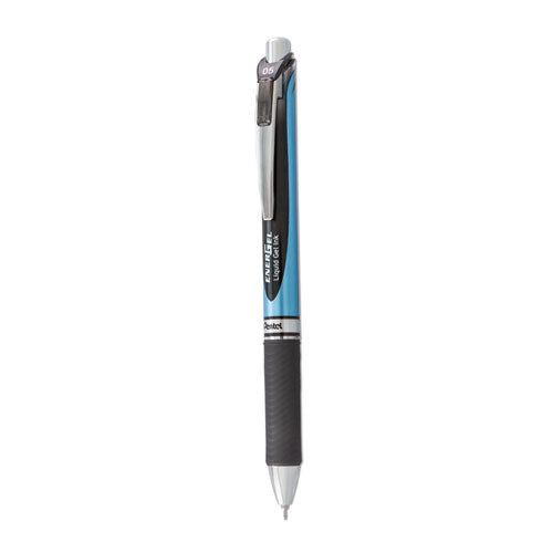 Pantel - EnerGel RTX Gel Pen, Retractable, Fine 0.5 mm, Black Ink, Black/Blue Barrel
