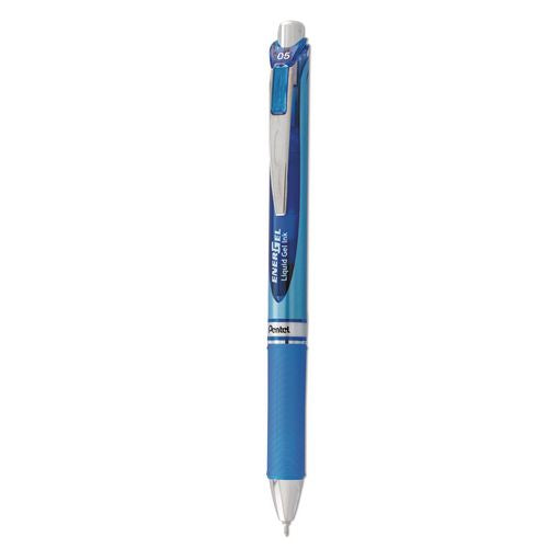 Pantel - EnerGel RTX Gel Pen, Retractable, Fine 0.5 mm, Blue Ink, Blue/Light Blue Barrel
