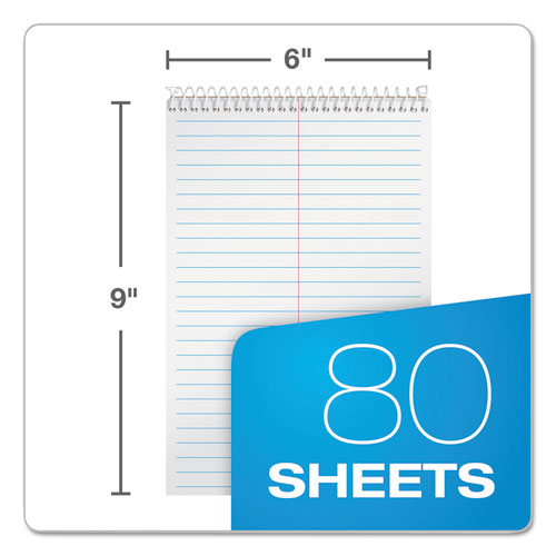 TOPS - Steno Pad, Gregg Rule, Assorted Cover Colors, 80 White 6 x 9 Sheets, 4/Pack