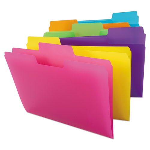 Smead - SuperTab Top Tab File Folders, 1/3-Cut Tabs: Assorted, Letter Size, 0.75" Expansion, Polypropylene, 18/Pack