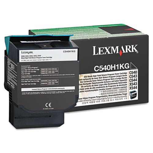 Lexmark - C540H1KG Return Program High-Yield Toner, 2,500 Page-Yield, Black