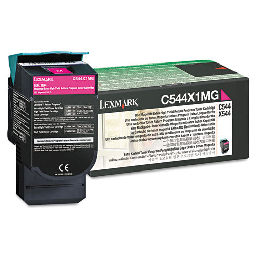 Lexmark - C544X1MG Return Program Extra High-Yield Toner, 4,000 Page-Yield, Magenta