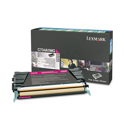 Lexmark - C734A1MG Return Program Toner, 6,000 Page-Yield, Magenta
