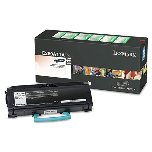 Lexmark - E260A11A Return Program Toner, 3,500 Page-Yield, Black
