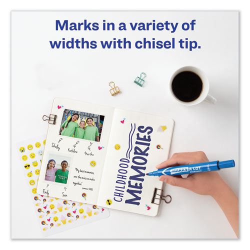 Avery - MARKS A LOT Large Desk-Style Permanent Marker, Broad Chisel Tip, Blue, Dozen (8886)