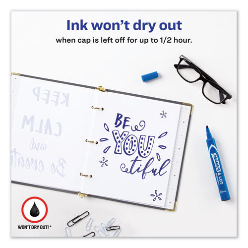 Avery - MARKS A LOT Large Desk-Style Permanent Marker, Broad Chisel Tip, Blue, Dozen (8886)