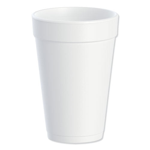 Dart - Foam Drink Cups, 16 oz, White, 25/Bag, 40 Bags/Carton