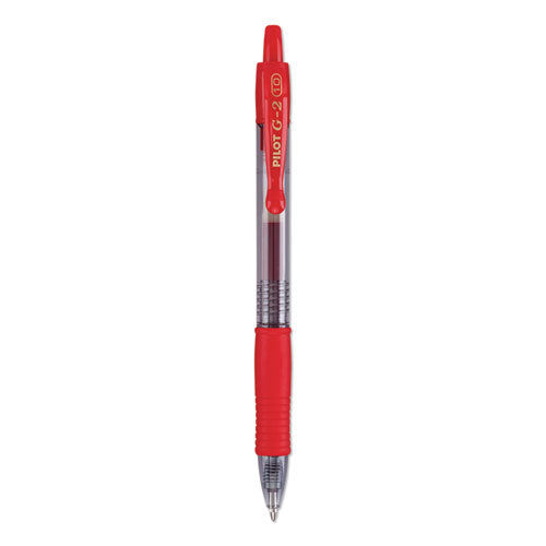Pilot - G2 Premium Gel Pen, Retractable, Bold 1 mm, Red Ink, Smoke/Red Barrel, Dozen