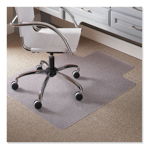 ES Robbins - EverLife Light Use Chair Mat for Flat to Low Pile Carpeted Floors, Rectangular with Lip, Straight Edges, 45" x 53", Clear