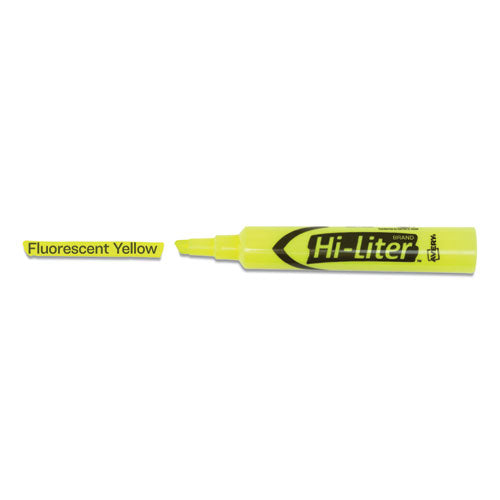 Avery - HI-LITER Desk-Style Highlighters, Fluorescent Yellow Ink, Chisel Tip, Yellow/Black Barrel, Dozen