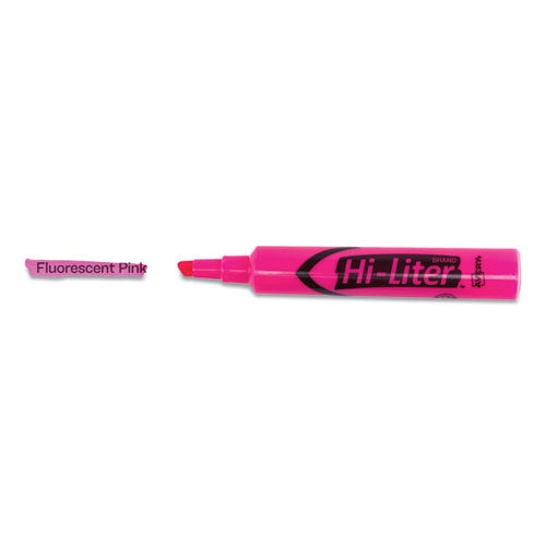 Avery - HI-LITER Desk-Style Highlighters, Fluorescent Pink Ink, Chisel Tip, Pink/Black Barrel, Dozen