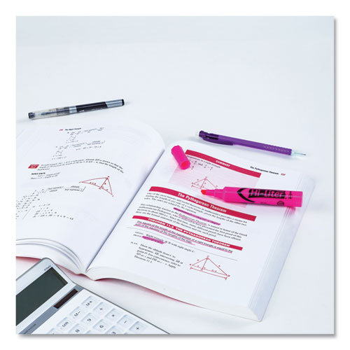 Avery - HI-LITER Desk-Style Highlighters, Fluorescent Pink Ink, Chisel Tip, Pink/Black Barrel, Dozen