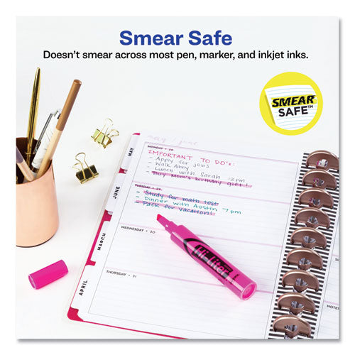 Avery - HI-LITER Desk-Style Highlighters, Fluorescent Pink Ink, Chisel Tip, Pink/Black Barrel, Dozen