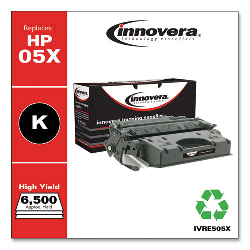 innovera - Remanufactured Black High-Yield Toner, Replacement for 05X (CE505X), 6,500 Page-Yield