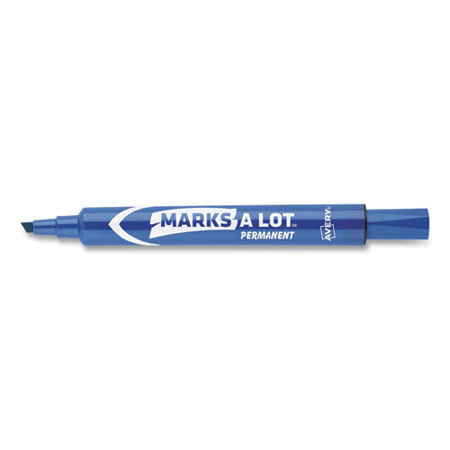 Avery - MARKS A LOT Large Desk-Style Permanent Marker, Broad Chisel Tip, Blue, Dozen (8886)