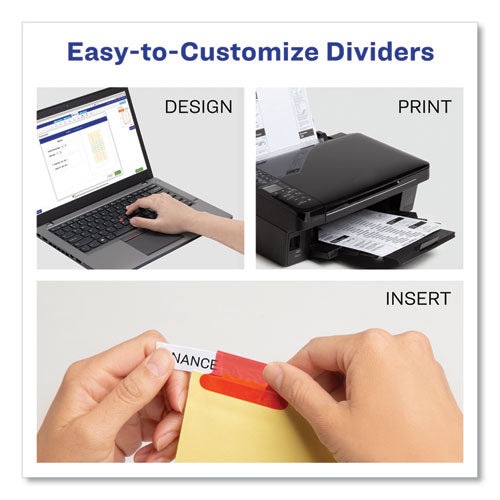 Avery - Insertable Big Tab Dividers, 8-Tab, Double-Sided Gold Edge Reinforcing, 11 x 8.5, Buff, Assorted Tabs, 1 Set