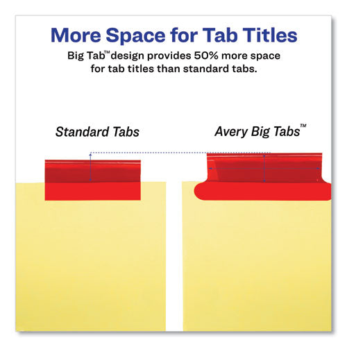 Avery - Insertable Big Tab Dividers, 8-Tab, Double-Sided Gold Edge Reinforcing, 11 x 8.5, Buff, Assorted Tabs, 1 Set