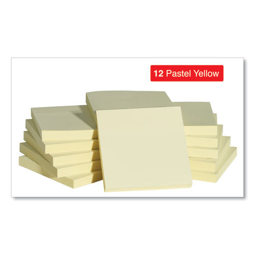 Universal - Self-Stick Note Pads, 3" x 3", Yellow, 100 Sheets/Pad, 12 Pads/Pack