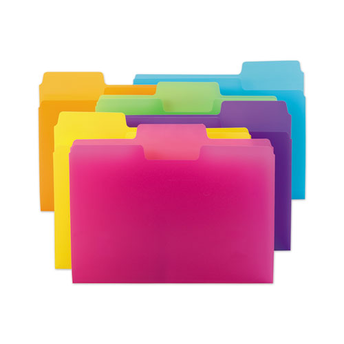 Smead - SuperTab Top Tab File Folders, 1/3-Cut Tabs: Assorted, Letter Size, 0.75" Expansion, Polypropylene, 18/Pack