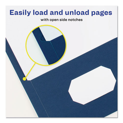 Avery - Two-Pocket Folder, 40-Sheet Capacity, 11 x 8.5, Dark Blue, 25/Box