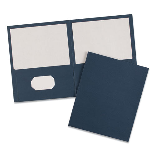 Avery - Two-Pocket Folder, 40-Sheet Capacity, 11 x 8.5, Dark Blue, 25/Box