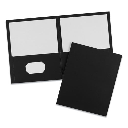 Avery - Two-Pocket Folder, 40-Sheet Capacity, 11 x 8.5, Black, 25/Box