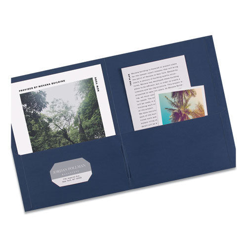 Avery - Two-Pocket Folder, 40-Sheet Capacity, 11 x 8.5, Dark Blue, 25/Box