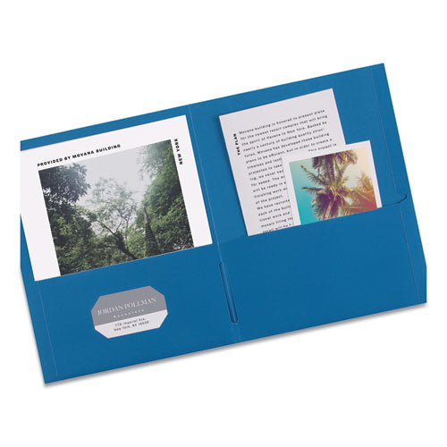 Avery - Two-Pocket Folder, 40-Sheet Capacity, 11 x 8.5, Light Blue, 25/Box
