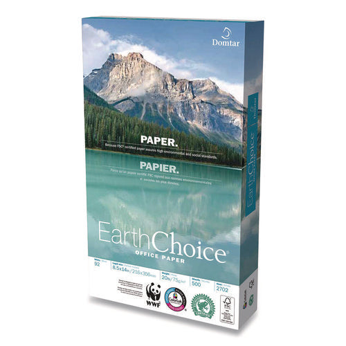 Domtar Paper - EarthChoice Office Paper, 92 Bright, 20 lb Bond Weight, 8.5 x 14, White, 500/Ream