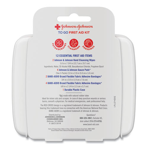 First Aid Only - Mini First Aid To Go Kit, 12 Pieces, Plastic Case