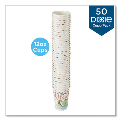 Dixie -PerfecTouch Paper Hot Cups, 12 oz, Coffee Haze Design, 50/Pack