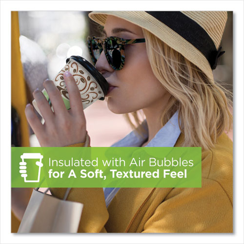 Dixie - PerfecTouch Paper Hot Cups, 12 oz, Coffee Haze Design, 25/Sleeve, 20 Sleeves/Carton