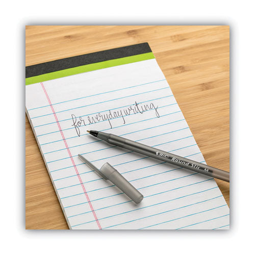 BiC - Round Stic Xtra Life Ballpoint Pen, Stick, Medium 1 mm, Black Ink, Translucent Black Barrel, Dozen