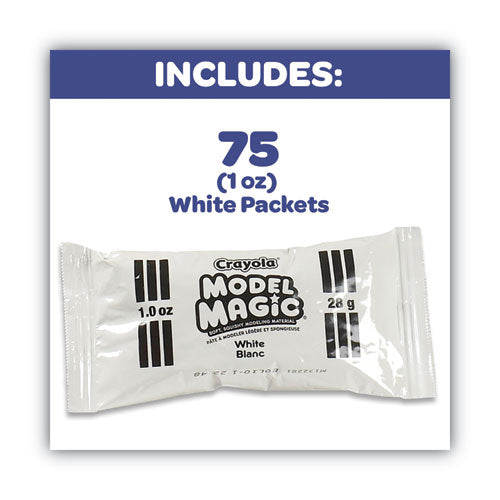 Crayola - Model Magic Modeling Compound,1 oz Packs, 75 Packs, White, 6 lbs 13 oz
