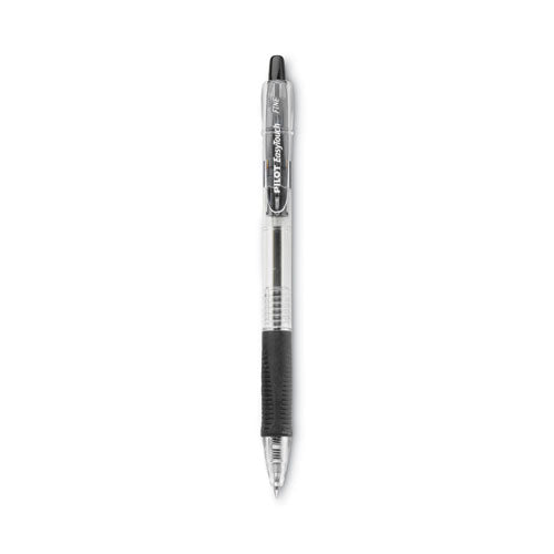 Pilot - EasyTouch Ballpoint Pen, Retractable, Fine 0.7 mm, Black Ink, Clear Barrel, Dozen