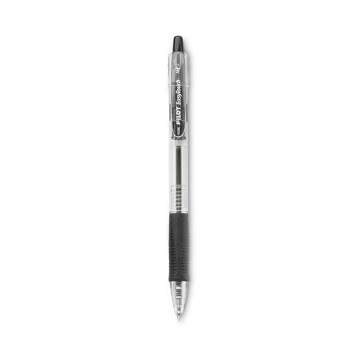 Pilot - EasyTouch Ballpoint Pen, Retractable, Medium 1 mm, Black Ink, Clear Barrel, Dozen