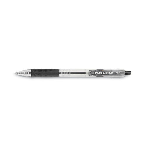 Pilot - EasyTouch Ballpoint Pen, Retractable, Medium 1 mm, Black Ink, Clear Barrel, Dozen